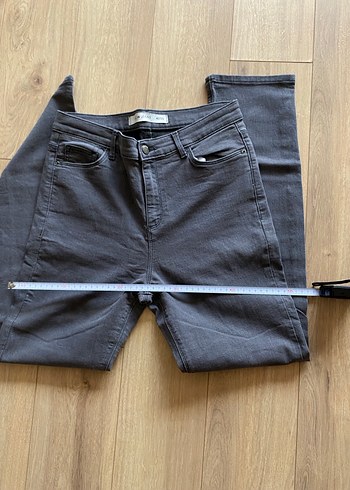 42 Beden gri Renk Gri Kadın Denim Pantolon Normal Kesim