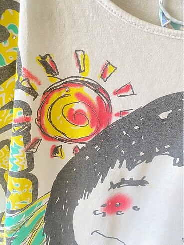 l Beden beyaz Renk Gitarist kız penye tshirt