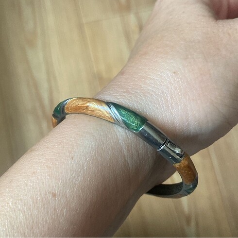 Accessorize Vintage mineli çelik bilezik klipsli