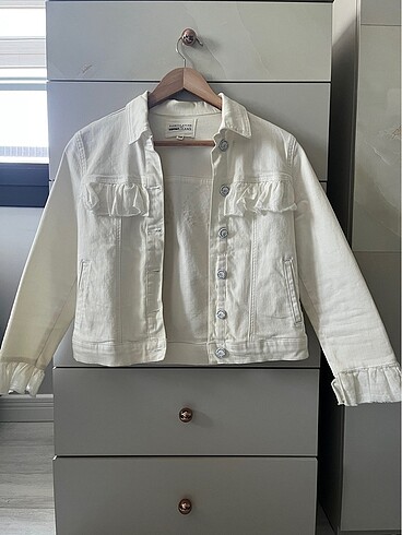 Beyaz denim ceket
