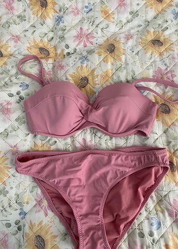 Pembe Strappy Bikini Takımı