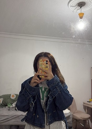 Koton Mavi Bol Kesim Denim Ceket