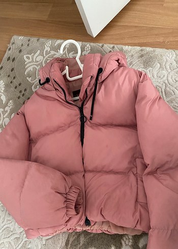 Pembe Midi Şişme Kadın Mont