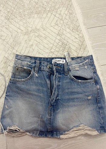 Pull and Bear Kadın Mavi Denim kot etek