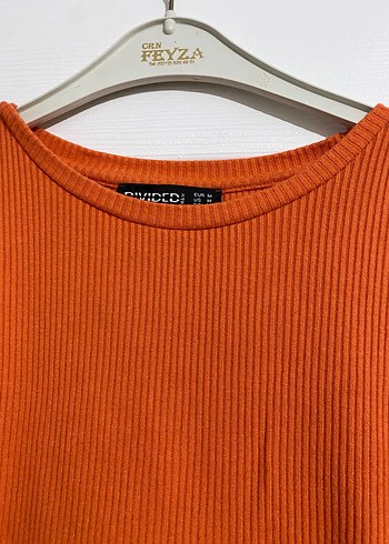 m Beden Turuncu Kadın Kısa Kollu Crop Top
