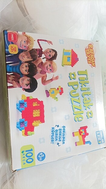 100 parça renkli küp puzzle 