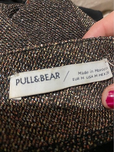 m Beden Pull bear İnce askılı simli mini elbise
