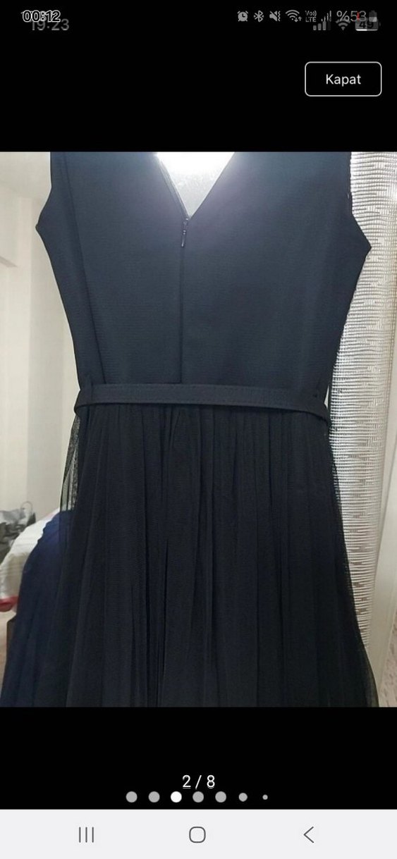 Uzun Siyah Abiye Elbise - Görsel 2