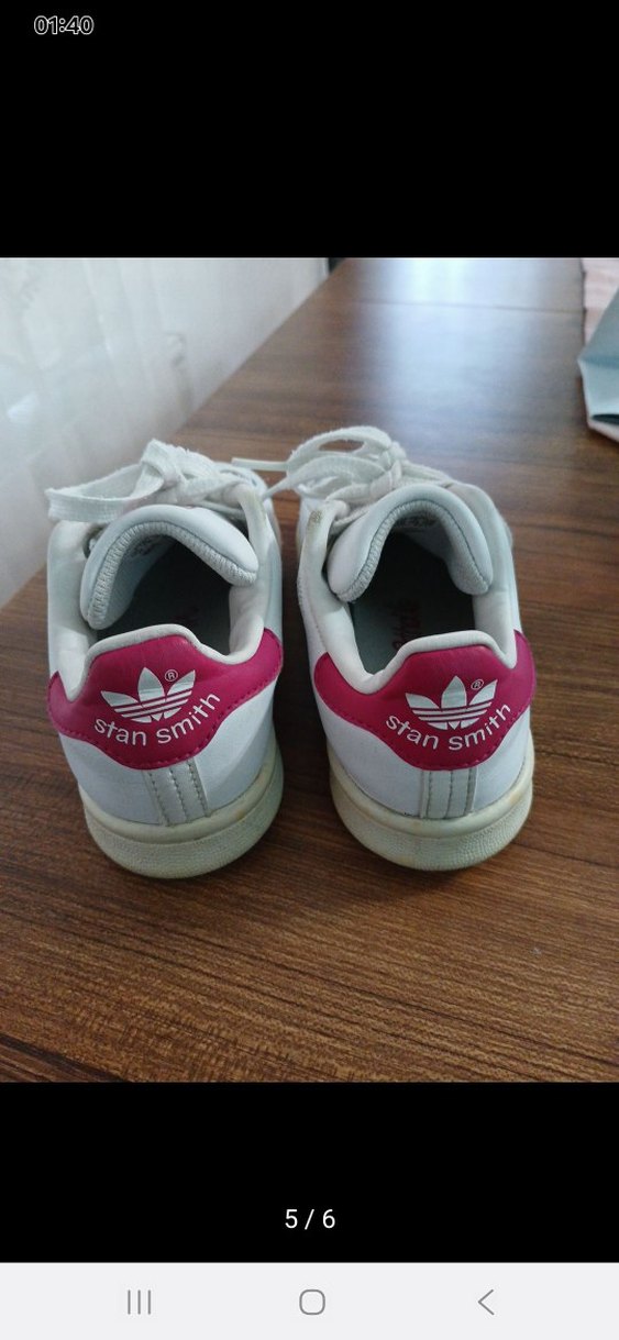 Beyaz Adidas Stan Smith Spor Ayakkabı - Görsel 5