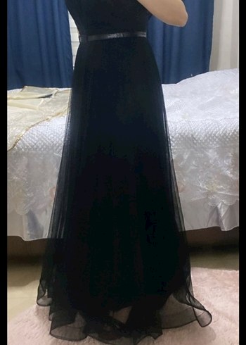 Uzun Siyah  Abiye Elbise - Görsel 4