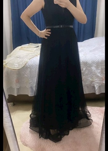 Uzun Siyah  Abiye Elbise - Görsel 3