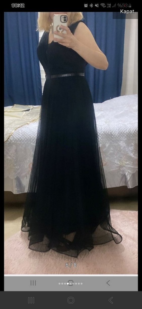 Uzun Siyah  Abiye Elbise - Görsel 4