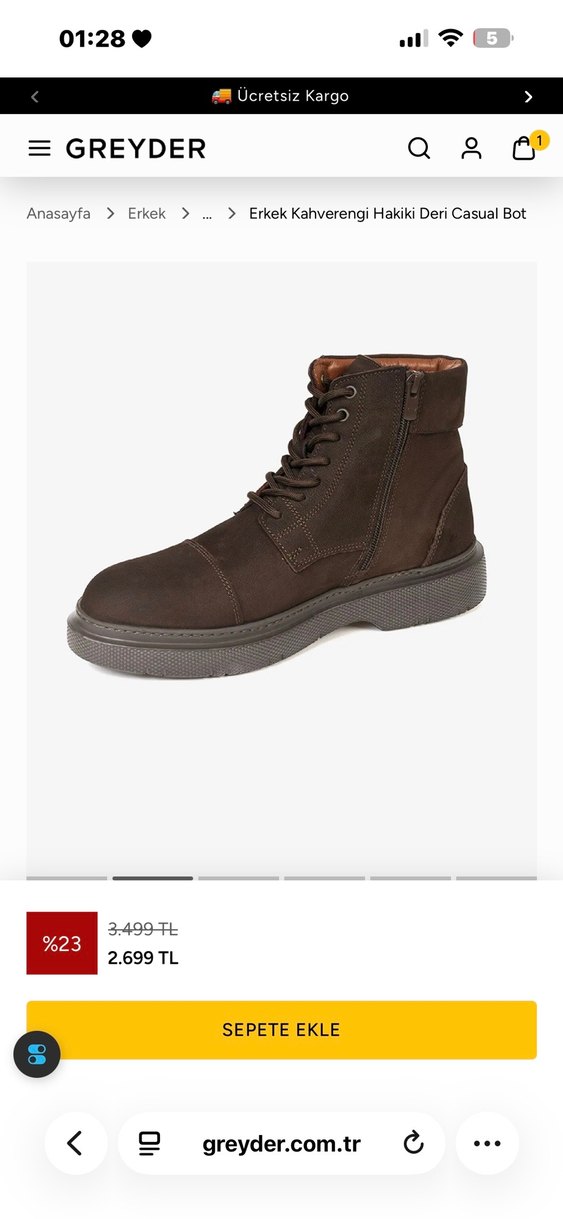 Erkek Kahverengi Süet Günlük Bot - Görsel 2