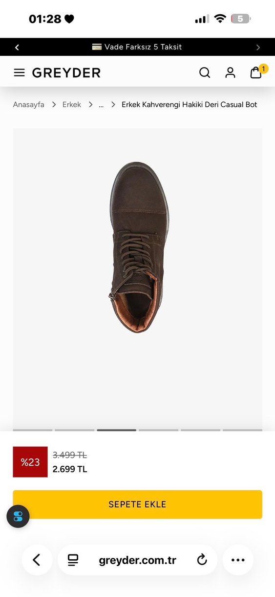 Erkek Kahverengi Süet Günlük Bot - Görsel 3