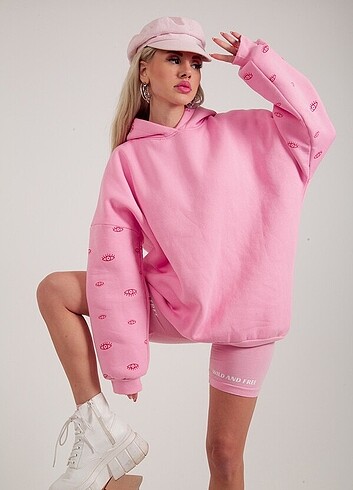 universal Beden Holly Lolly Eye Sweatshirt Pembe