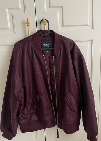 Pull and Bear Pull and Bear Bordo Kadın Bomber Ceket