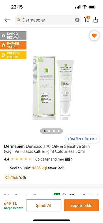 Dermabien dermasolar güneş kremi