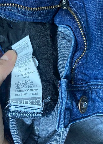 38 Beden Düğmeli Lacivert Midi Kot Etek