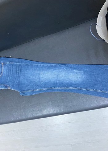 38 Beden mavi Renk Parlak Mavi Kemerli Kadın Kot Pantolon