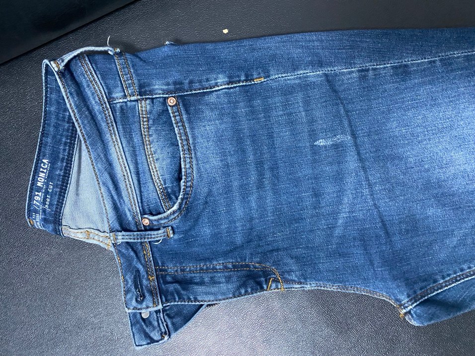 Parlak Mavi Kemerli Kadın Kot Pantolon - Görsel 4