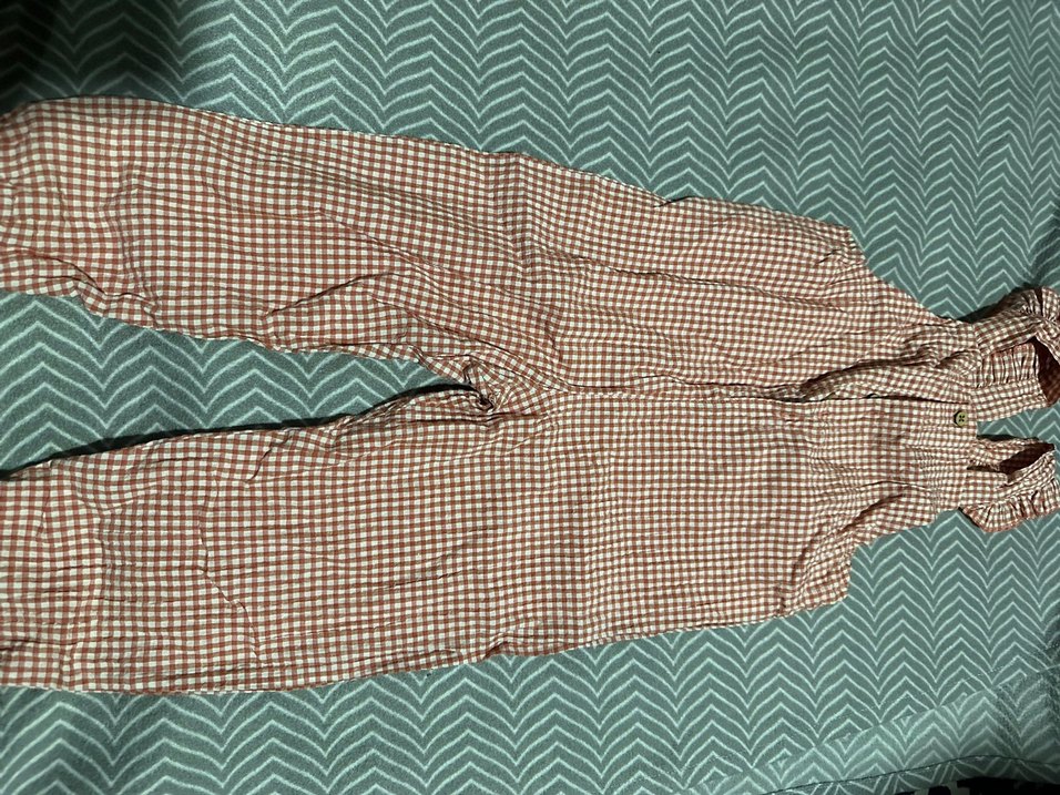 Kızlar için Düğmeli Kareli Keten Gömlek - Görsel 3