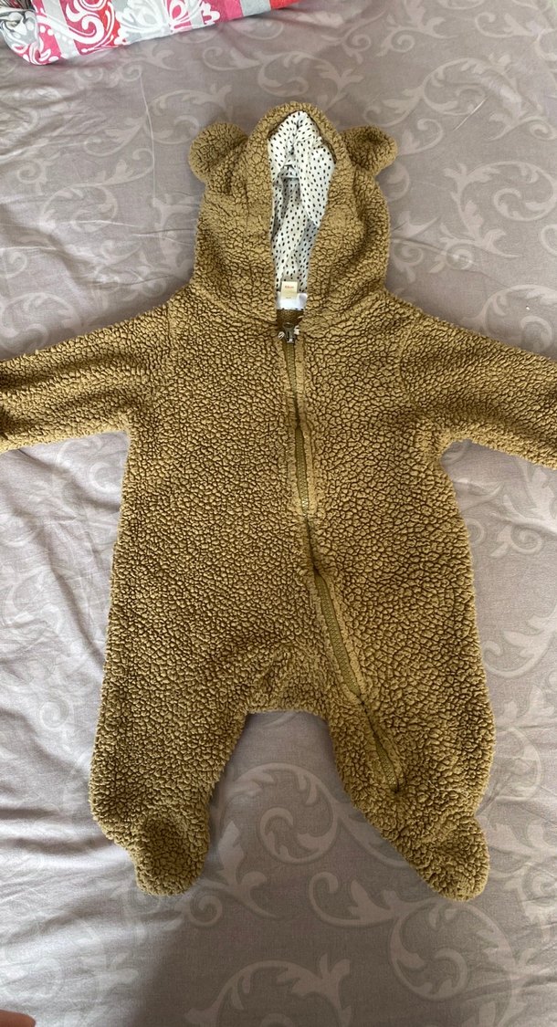 Kahverengi Kürklü Bebek Tulumu - Görsel 2