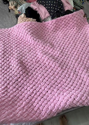 Pembe Örgü Çocuk Battaniyesi - Görsel 2