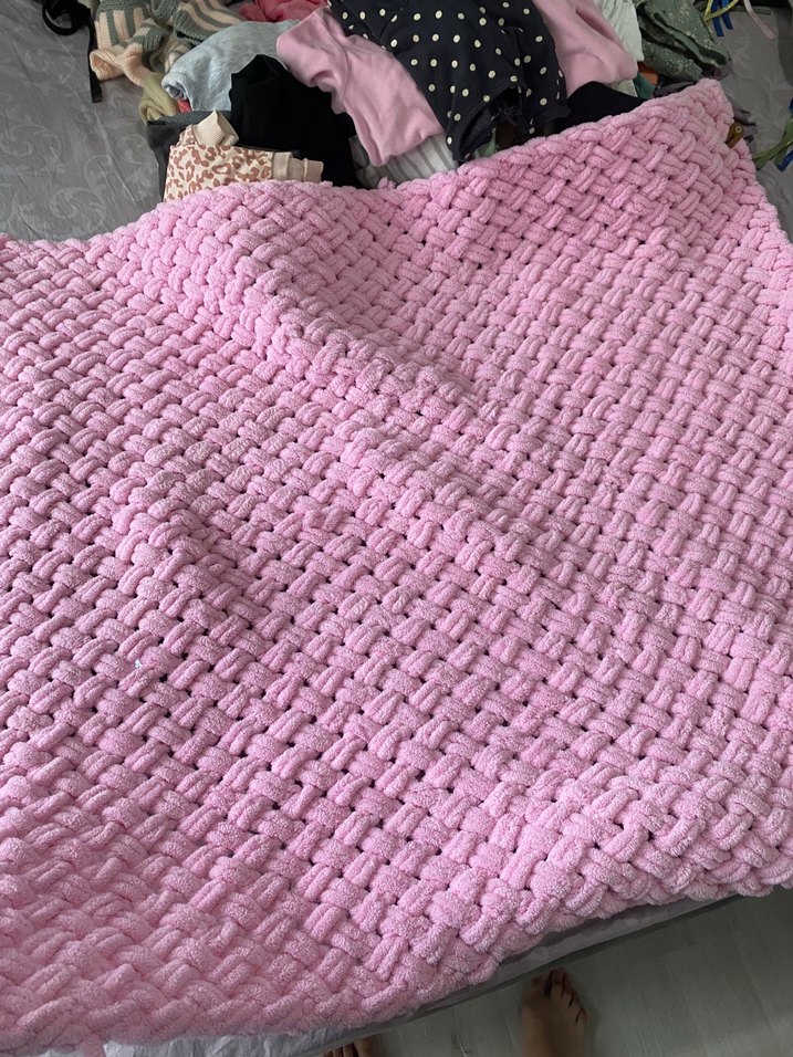 Pembe Örgü Çocuk Battaniyesi - Görsel 2