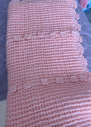 Parlak Bej Örgü Bebek Battaniyesisıfır - Görsel 2