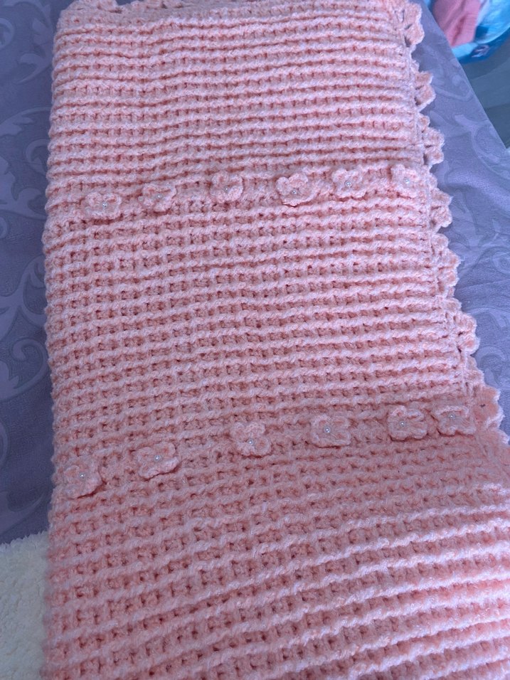 Parlak Bej Örgü Bebek Battaniyesisıfır - Görsel 2