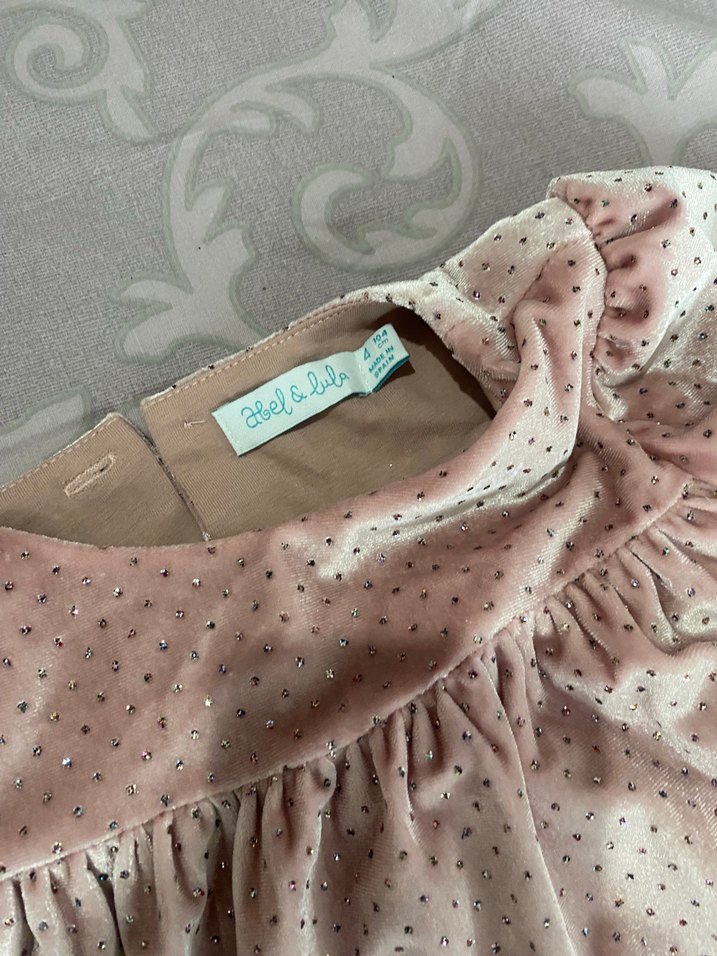 Pembe Kız Çocuk Uzun Kollu Fırfırlı Elbise - Görsel 3