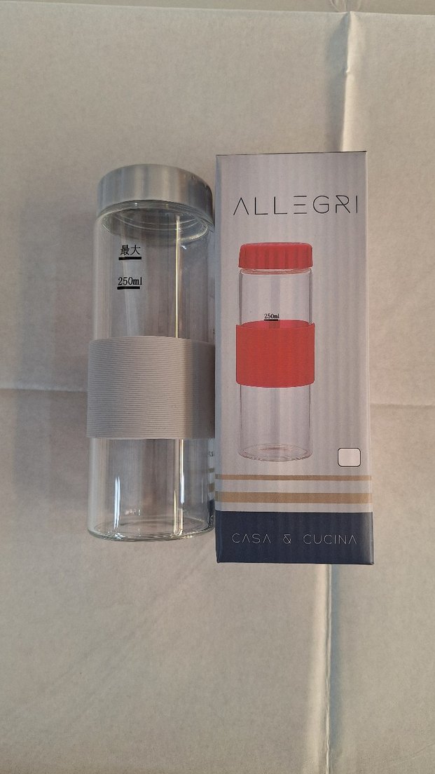 250ml Cam Su Matarası Gri - Görsel 5