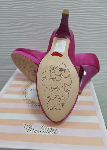 Parlak Pembe Saten Platform Topuklu Kadın Stiletto - Görsel 4