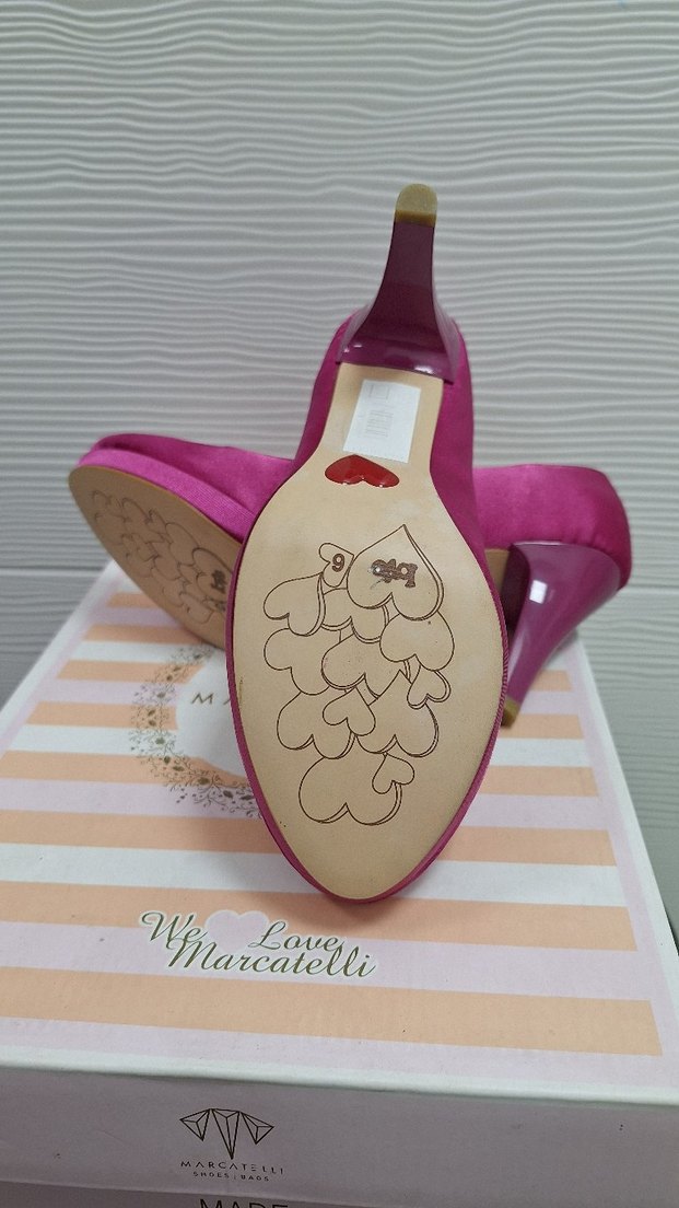 Parlak Pembe Saten Platform Topuklu Kadın Stiletto - Görsel 4