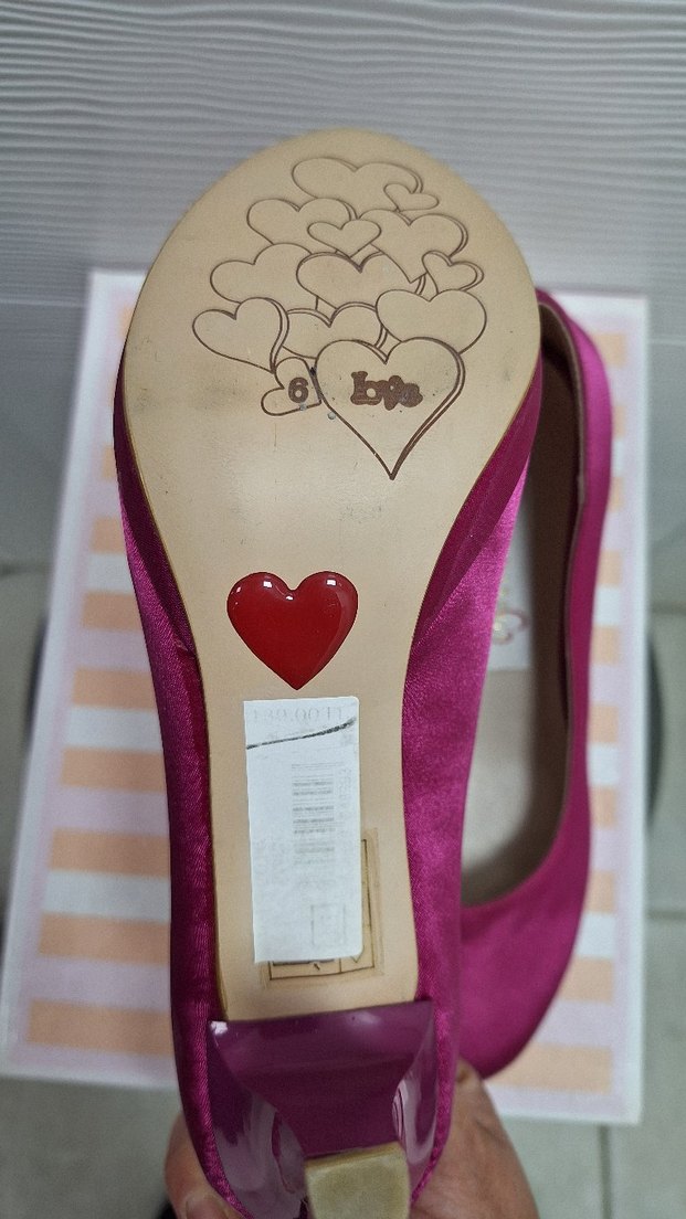 Parlak Pembe Saten Platform Topuklu Kadın Stiletto - Görsel 5