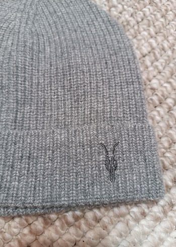 Unisex Gri Örgü Yün Bere - Görsel 2