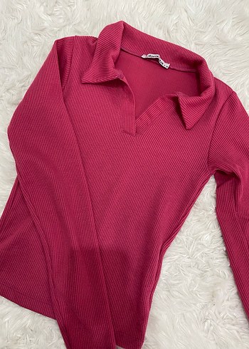 Pembe uzun kollu body - Görsel 3