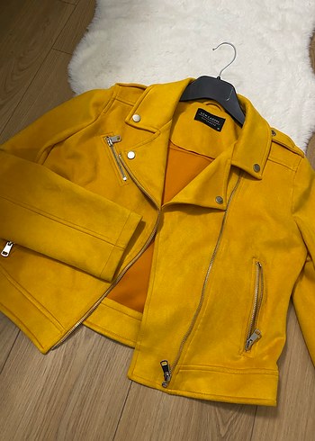 Lcw Sarı Süet Deri Ceket - Görsel 4