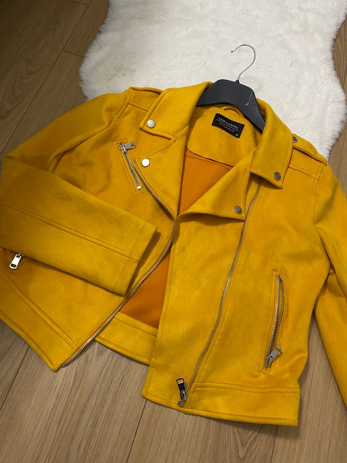 Lcw Sarı Süet Deri Ceket - Görsel 4