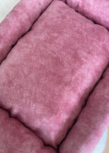 Pembe Kadife Köpek Kedi Yatağı - Görsel 3