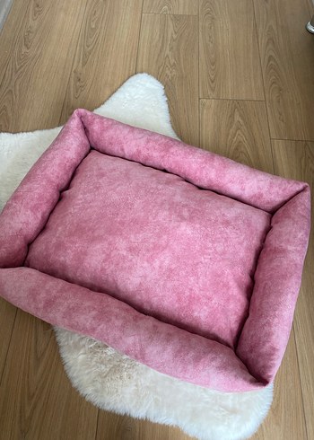 Pembe Kadife Köpek Kedi Yatağı - Görsel 2
