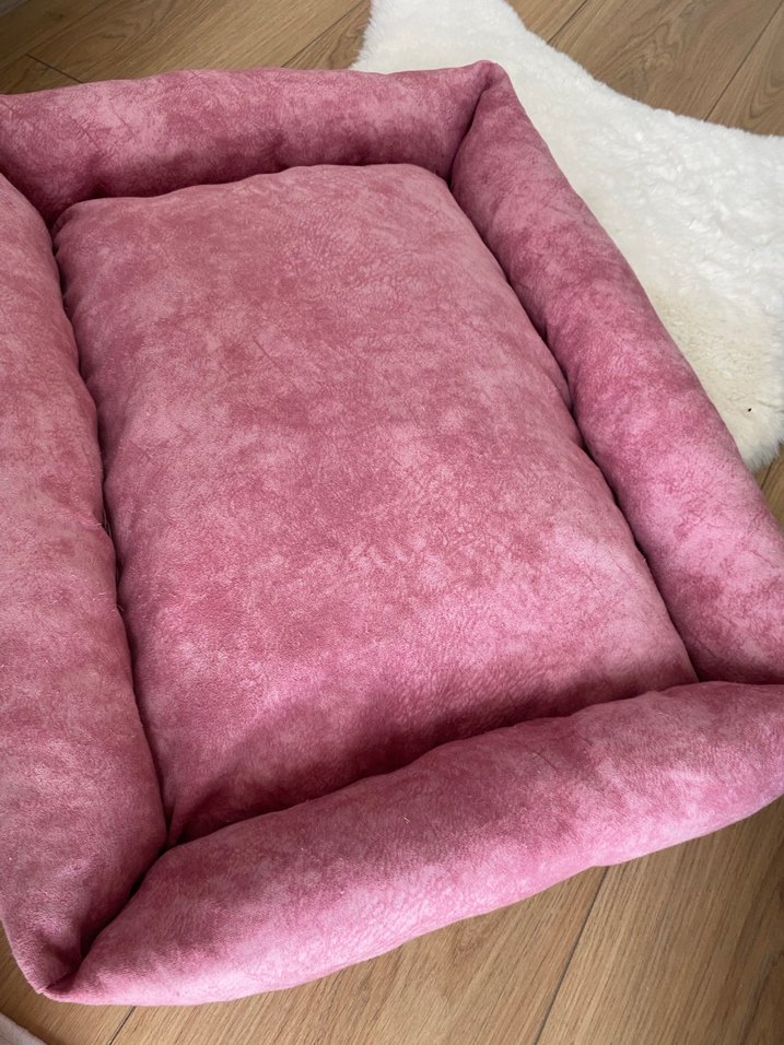 Pembe Kadife Köpek Kedi Yatağı - Görsel 4