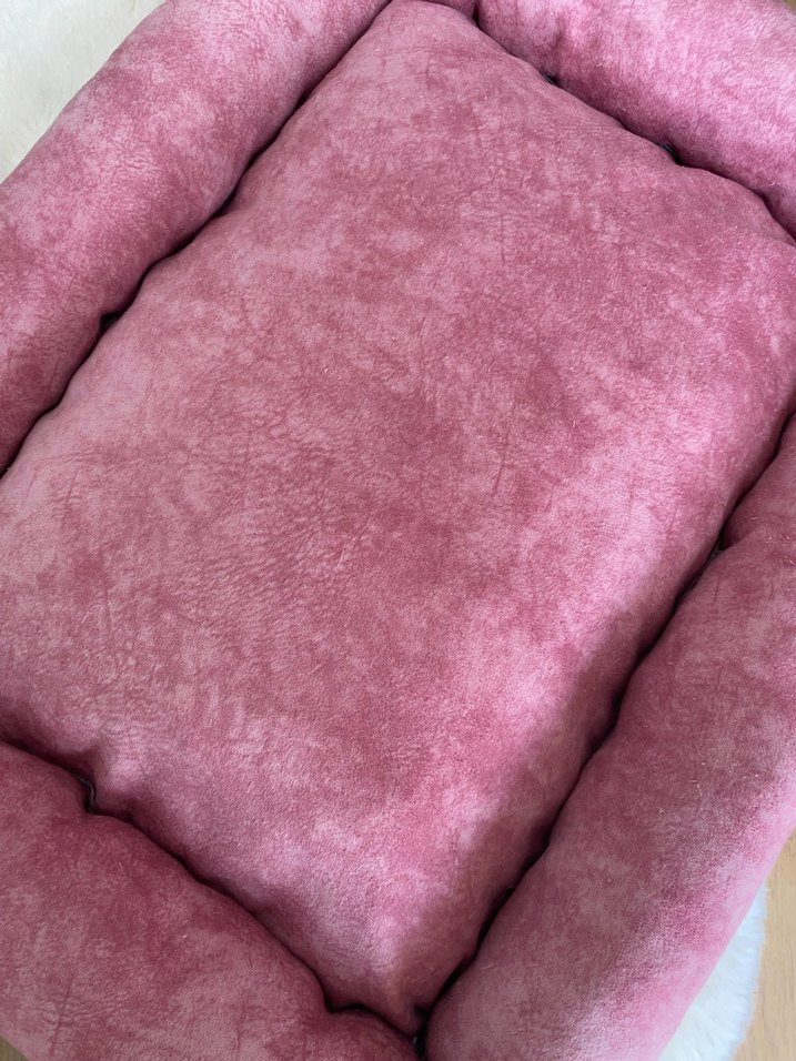 Pembe Kadife Köpek Kedi Yatağı - Görsel 3
