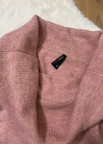 Pembe Triko Kayık Madonna Yaka Kadın Kazak - Görsel 4