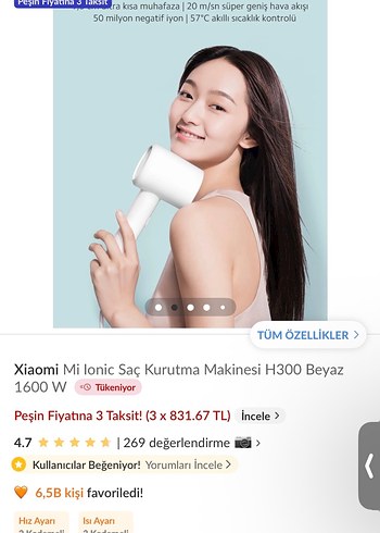 Xiaomi ionic saç kurutma makinesi - Görsel 6