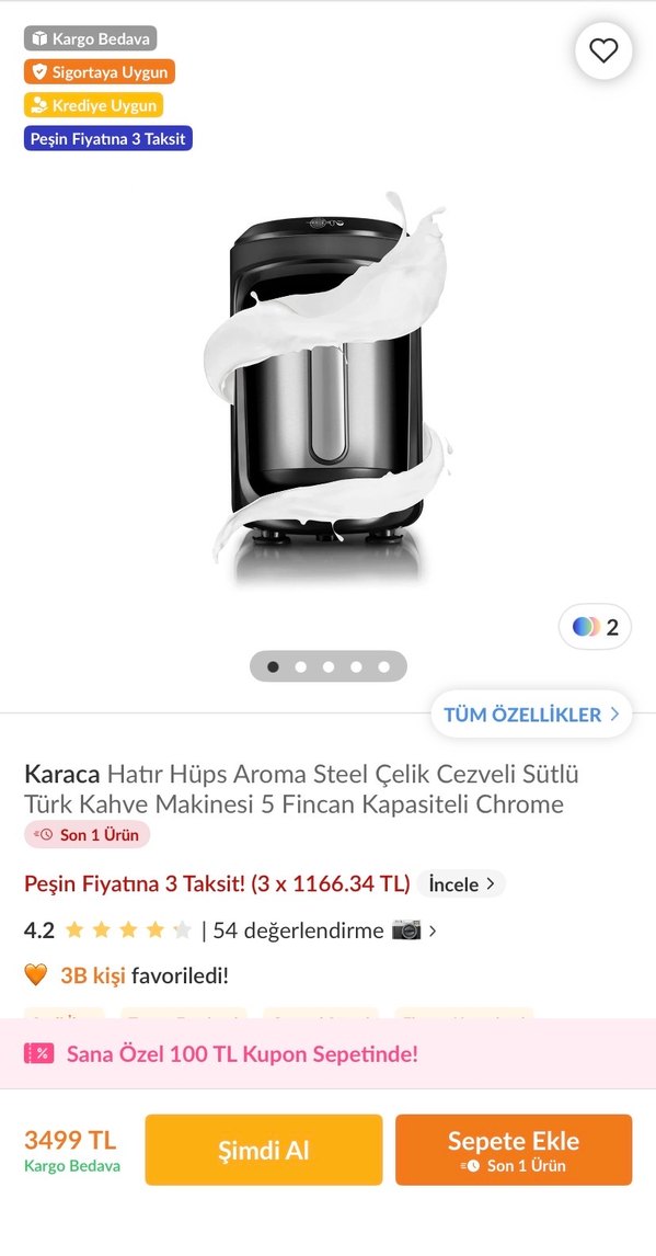 Karaca Beyaz Sütlü Kahve Makinesi Hatır hüps - Görsel 5