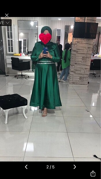xl Beden yeşil Renk Yeşil gece elbisesi