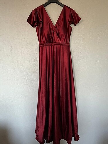 Bordo Abiye Elbise