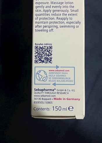 Sebamed Bebek Güneş Losyonu SPF 50+ - Görsel 2