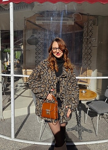 TWİST MODEL ASTARLI KABAN CEKET (LEOPAR)